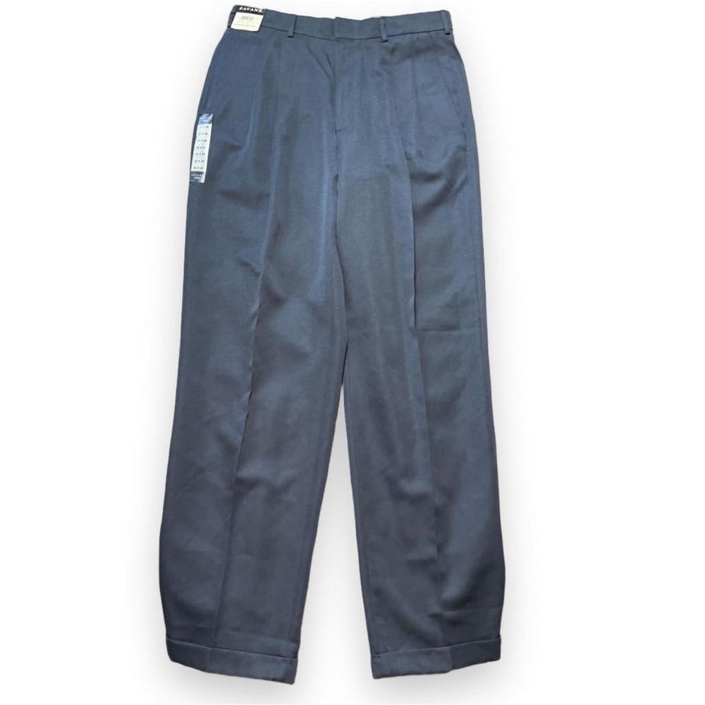 Vintage Y2K Savane No Wrinkle Comfort Gray/Blue Dress Pants, Men's Size 32X32